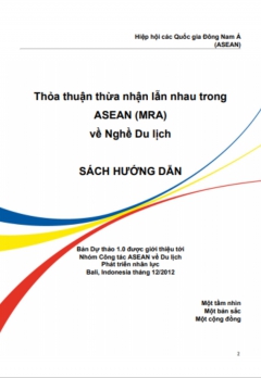 Sách hướng dẫn thỏa thuận thừa nhận lẫn nhau trong ASEAN (MRA) về nghề Du lịch